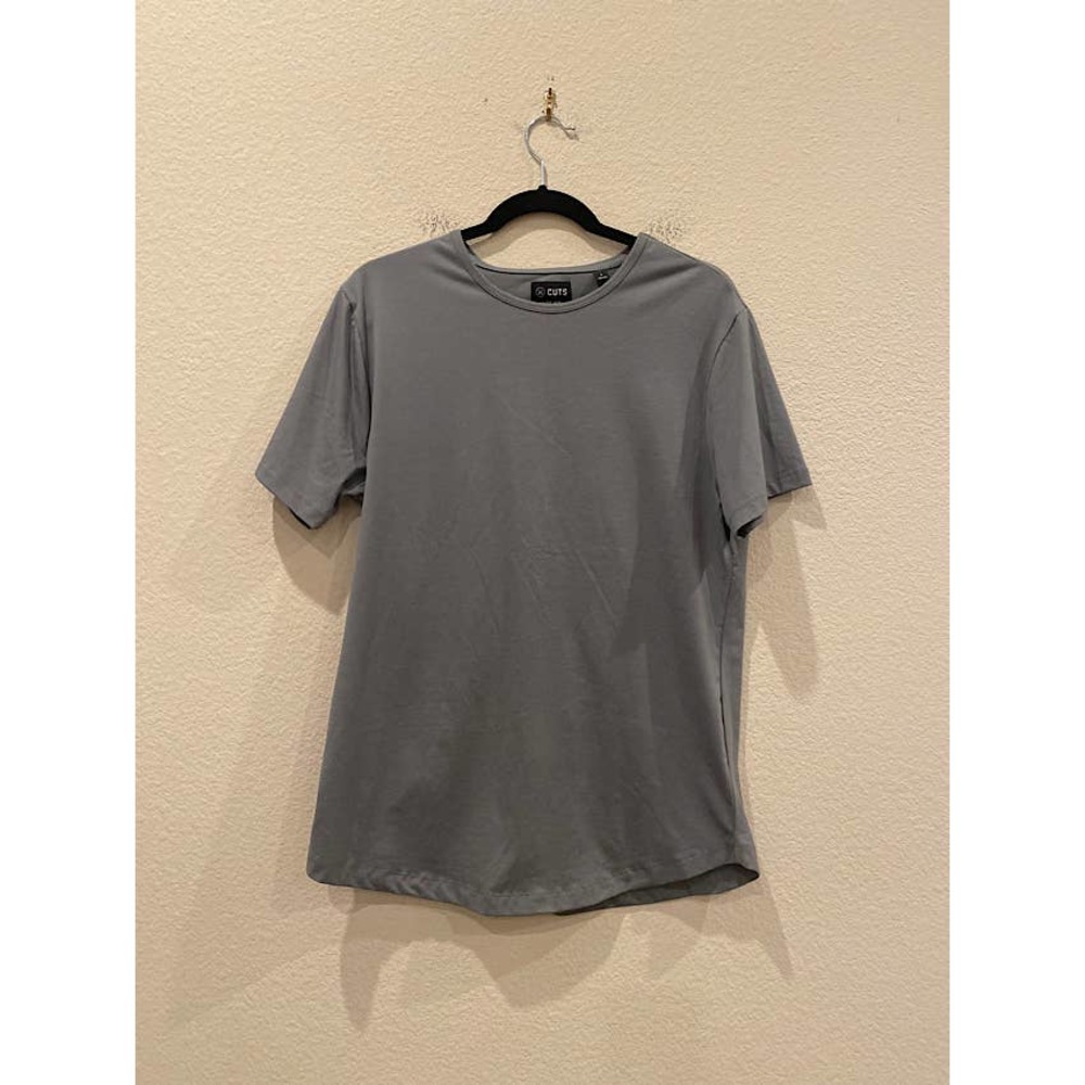 CUTS Crew Curve Hem T-Shirt Gray size Large